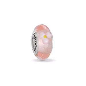 RETIRED Pandora Murano pink flowered glass bead
